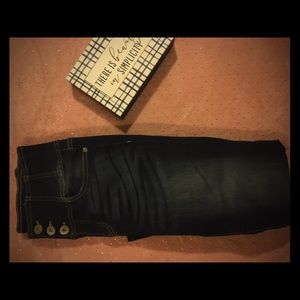 High rise sculpting skinny crop jeans